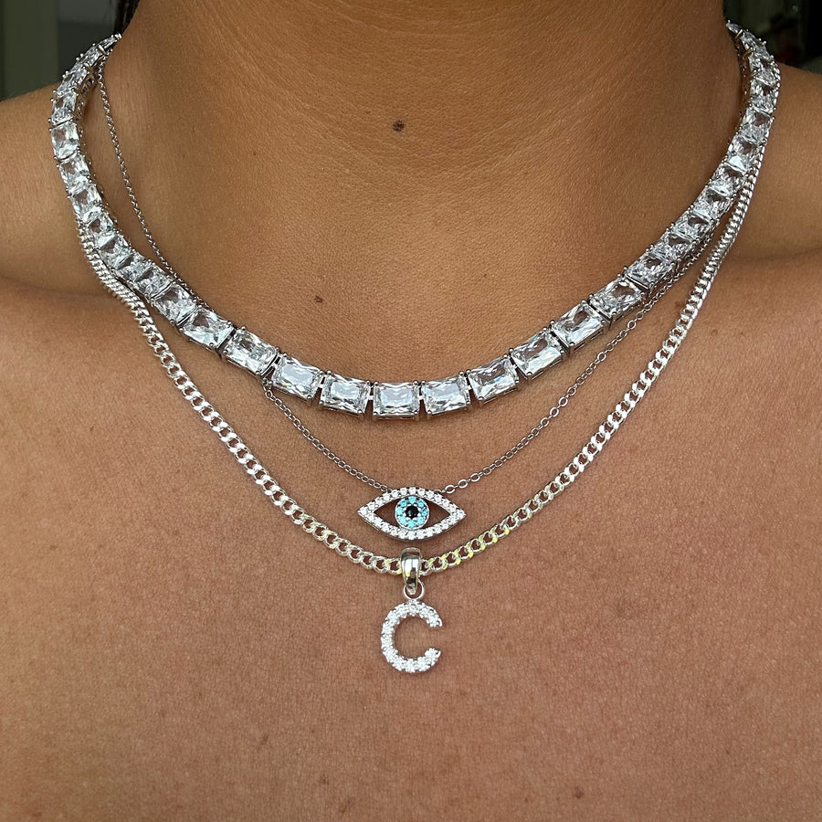 Alyssa Initial Necklace (Silver)