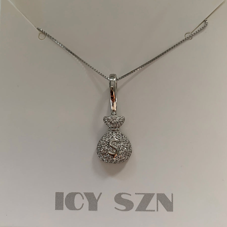 Money Bag Necklace (Silver)