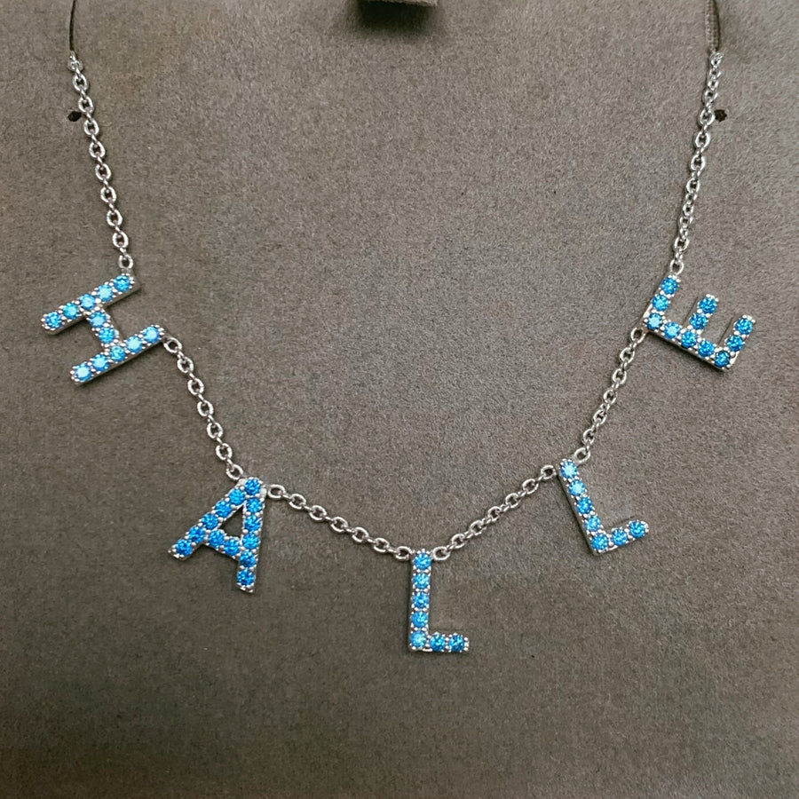 Kylie Personalised Necklace (Blue/Silver) *PRE ORDER*