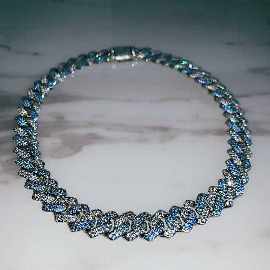 Kimmy Cuban Link Chain (Blue & Silver) *PRE ORDER*