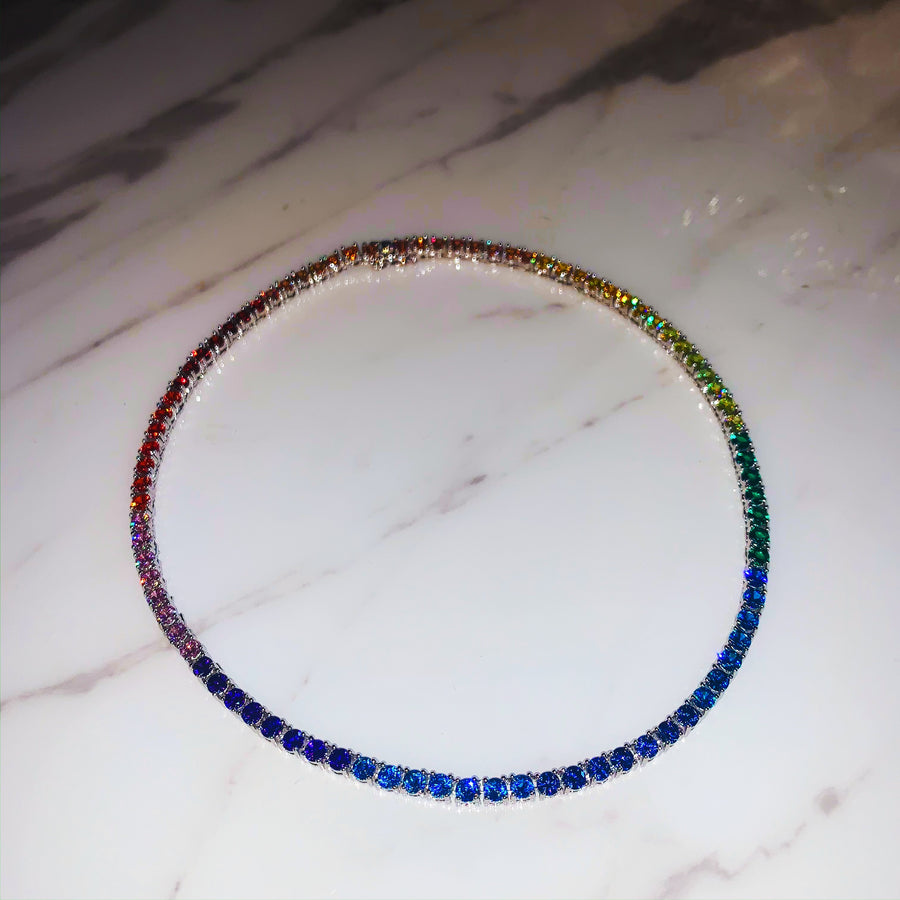 Arianna Tennis Chain (Rainbow) *PRE ORDER*