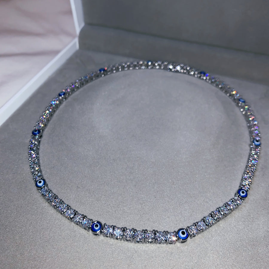 Evil Eye Tennis Chain (Silver) *PRE ORDER*