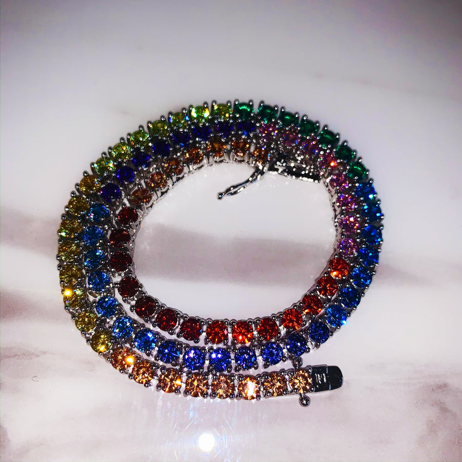 Arianna Tennis Chain (Rainbow) *PRE ORDER*